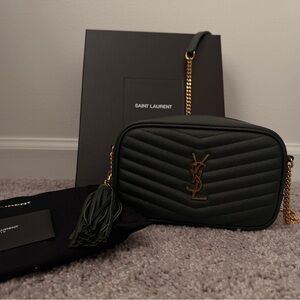 Saint Laurent green Quilted Leather Crossbody Bag